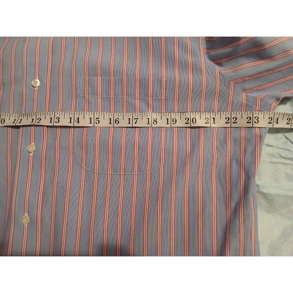 Brooks Brothers Shirt Mens 15 1/2, 33 Blue Stripe Non-Iron Cotton Long Sleeve - Picture 4 of 6